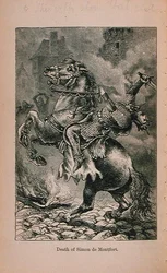 Morte di Simone De Montfort (1150-1218) illustrazione da Little Arthurs History of France: From the Earliest Times to the Fall of the Second Empire pubblicato 1899